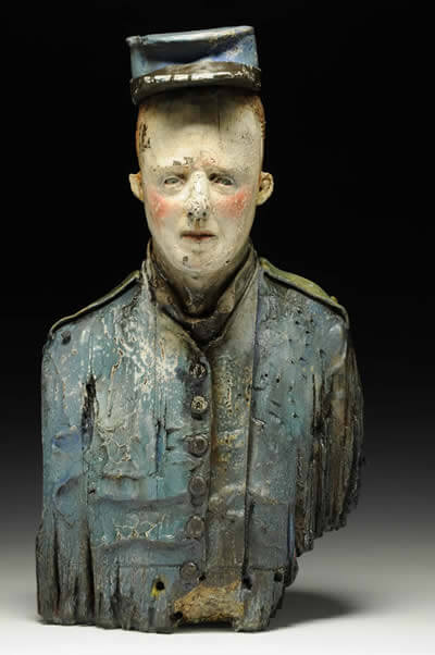 Ceramic Sculpture Soldier Bust
