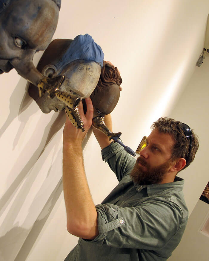 Thaddeus Erdahl hanging ceramic sculptures